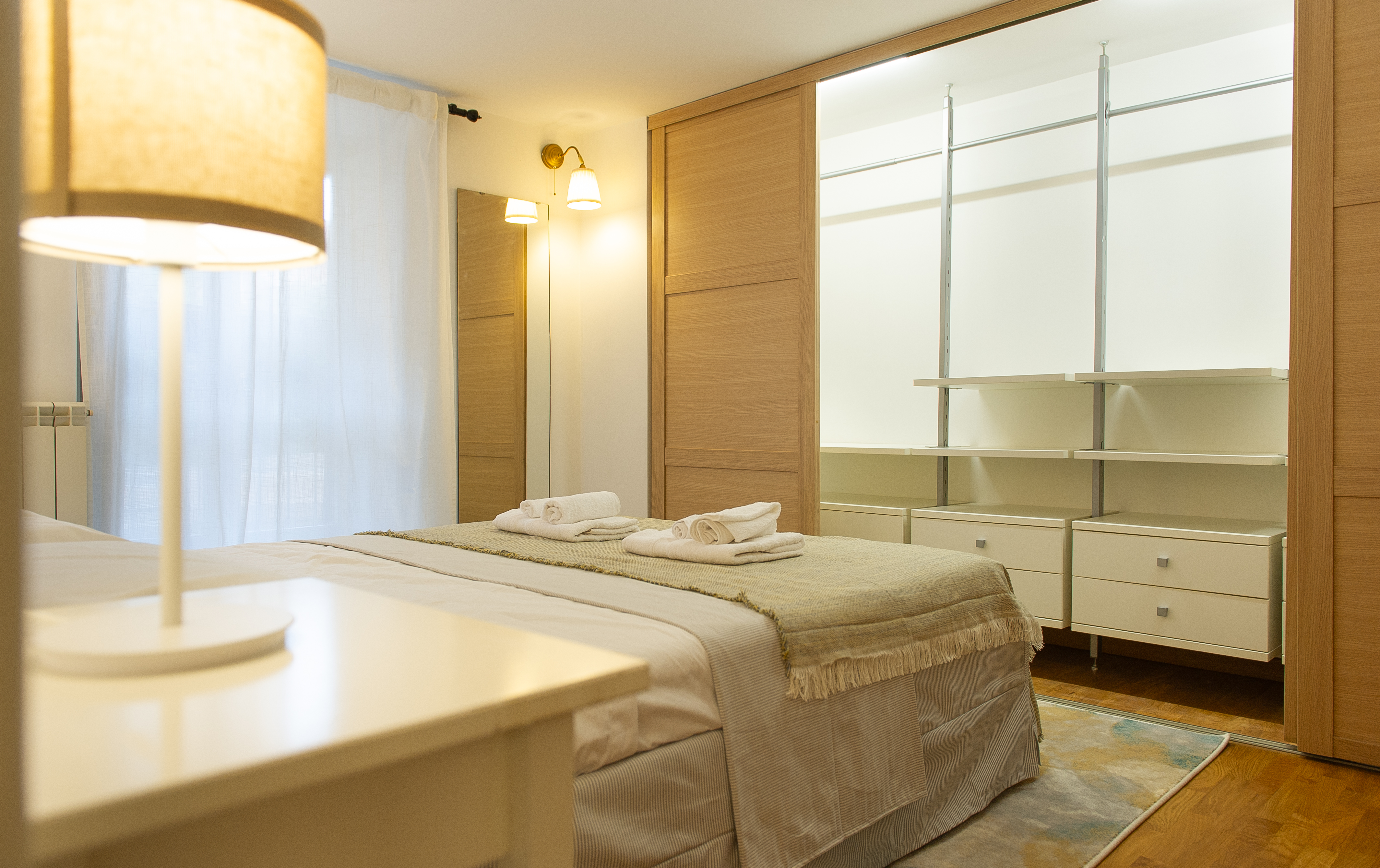 Bedroom with soft lighting