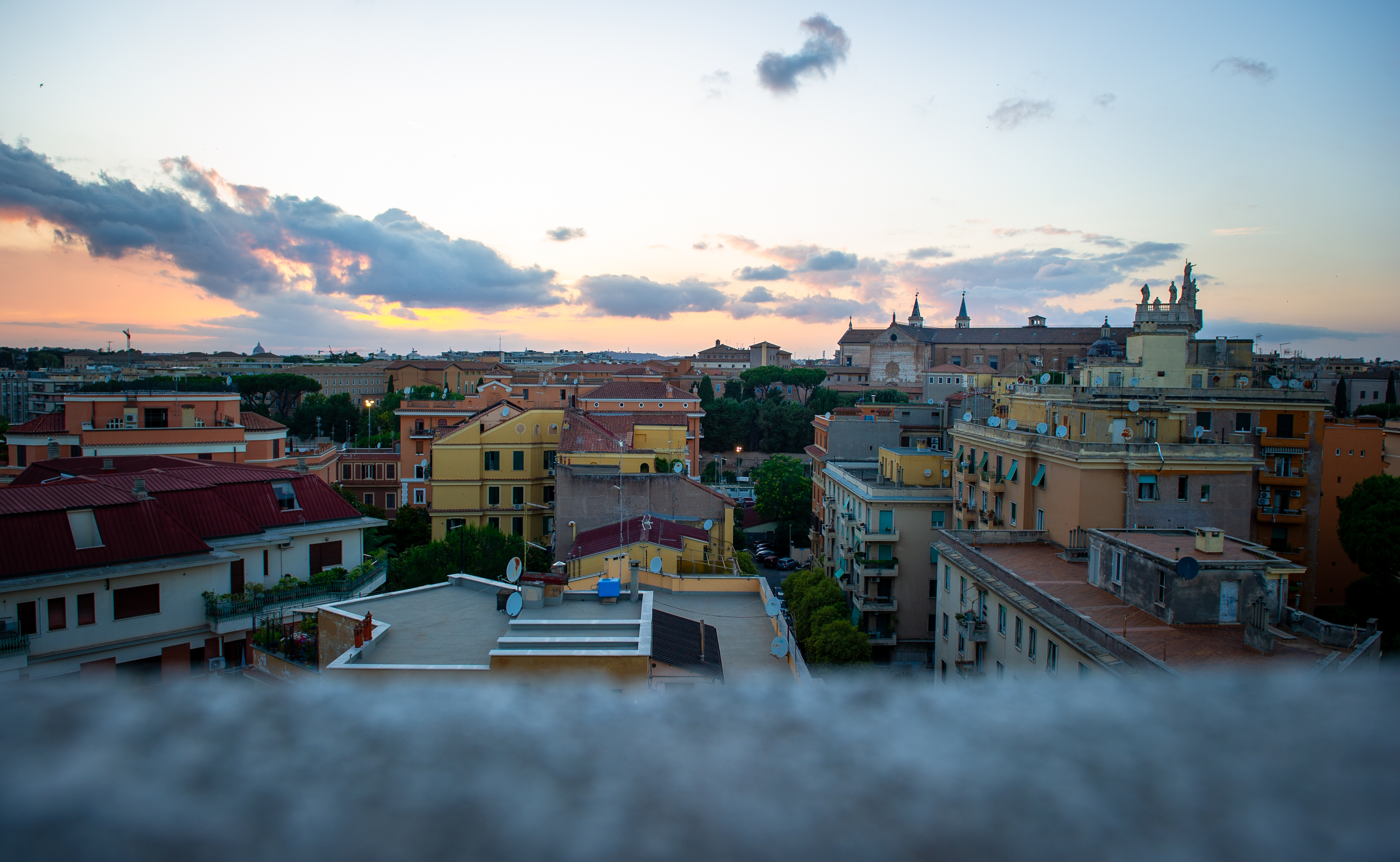 Rome skyline over rooftops